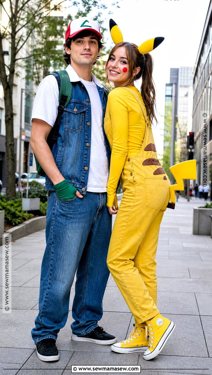 Ash And Pikachu Denim Costume - 30 ash and pikachu costume ideas
