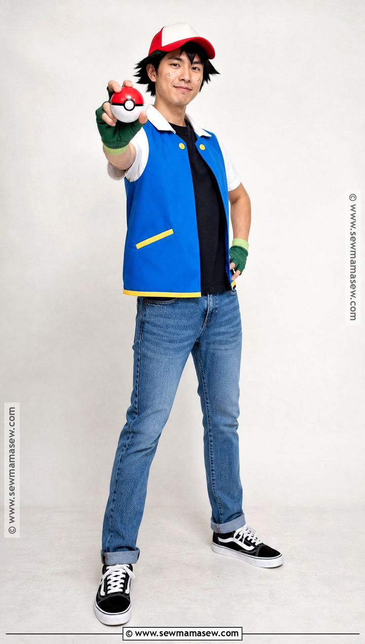 Ash Ketchum Cosplay With Blue Vest - 30 Easy Anime Cosplay Ideas for Men