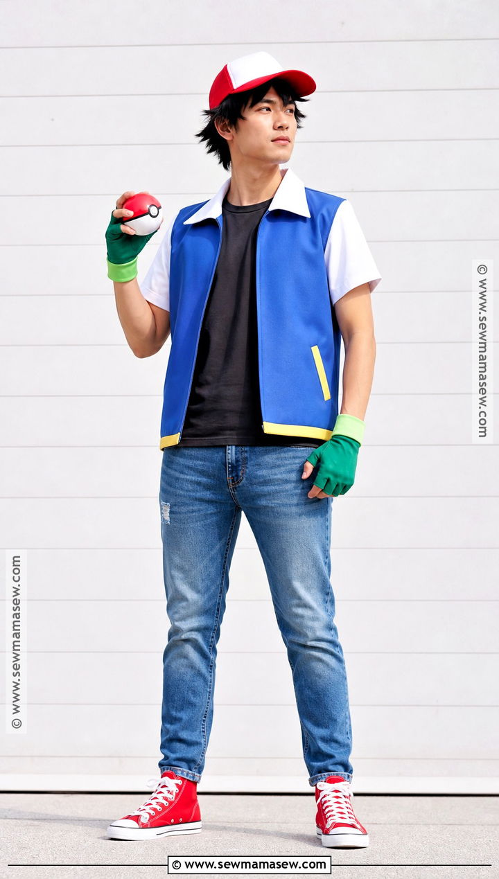 Ash Ketchum Costume With Trainer Vest - 50 men halloween costumes