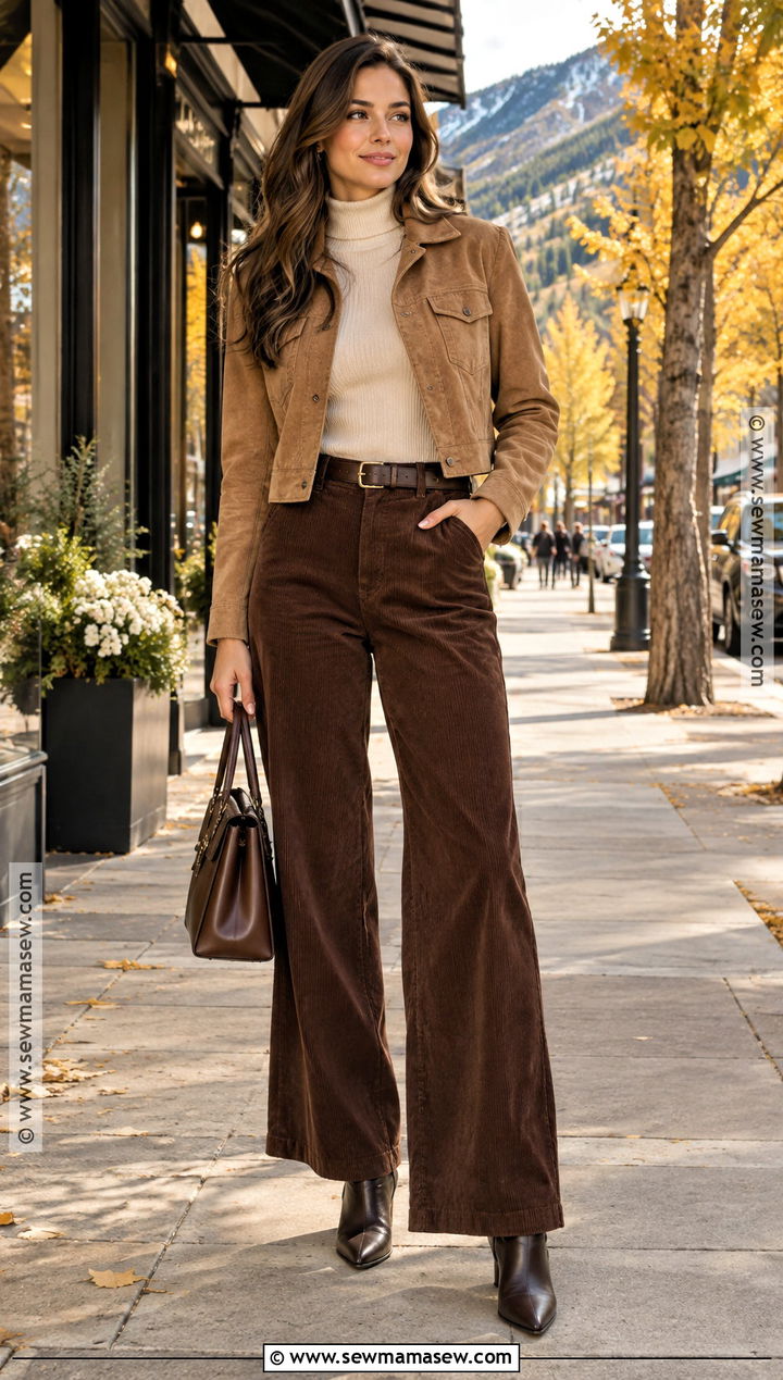 Aspen Fall Corduroy Pants and Turtleneck Outfit - 20 Aspen Outfits Fall