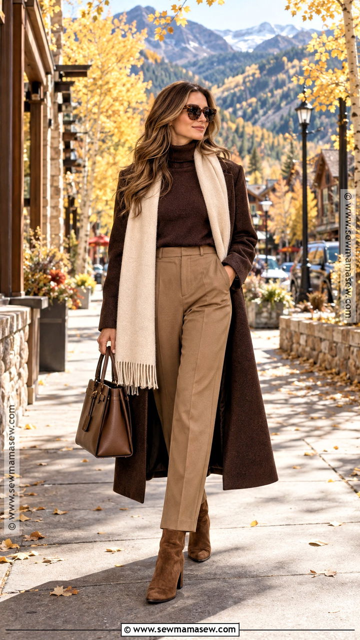 Aspen Fall Monochrome Brown Outfit - 20 Aspen Outfits Fall