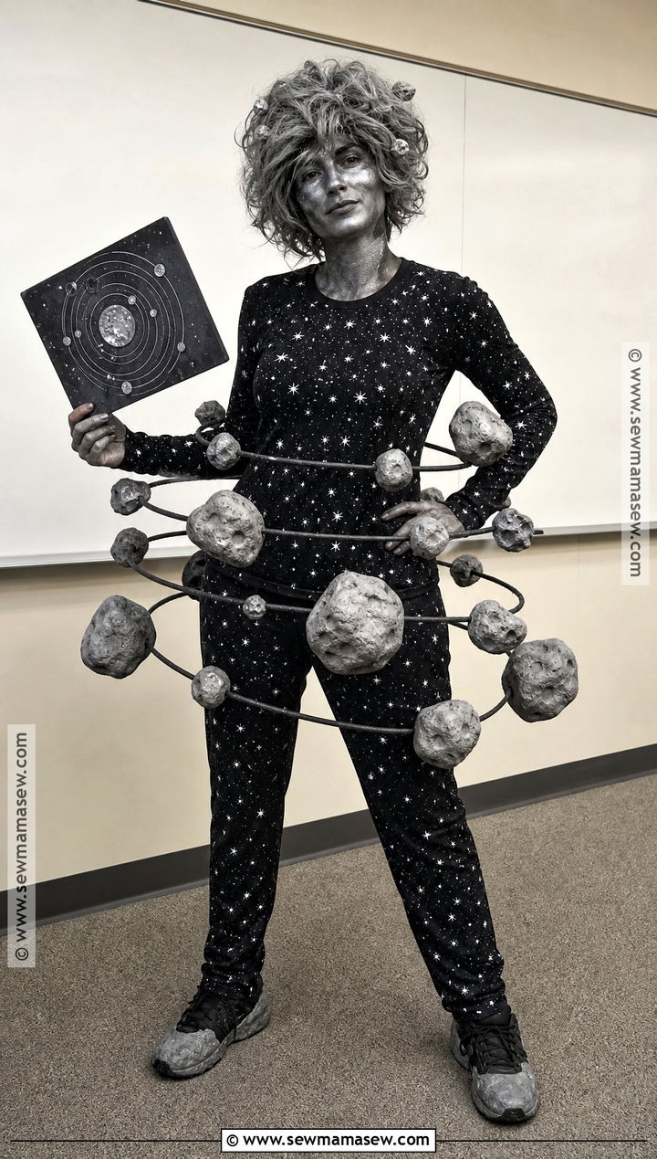 Asteroid Belt Solar System Costume With Rock Garland - 30 Solar System Costume Ideas