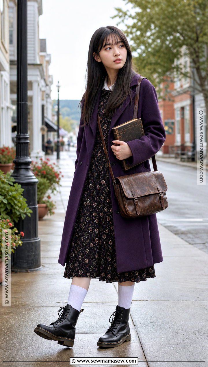 Astrid Deetz Purple Coat Costume - 35 beetlejuice halloween costume ideas
