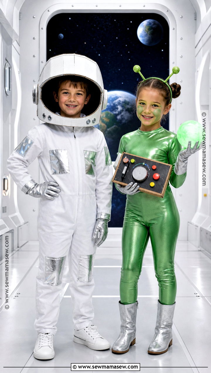 Astronaut And Alien Costume - 30 brother sister halloween costumes for kids