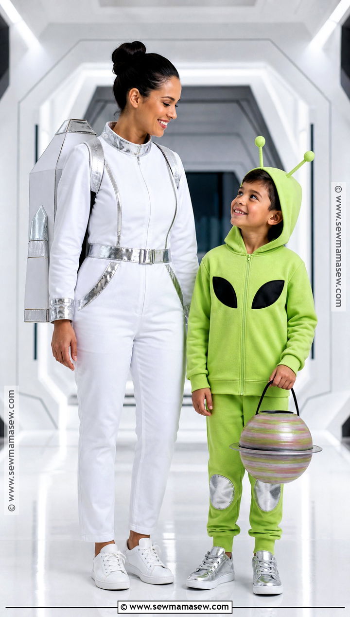 Astronaut And Alien Costume - 30 mommy and son halloween costumes