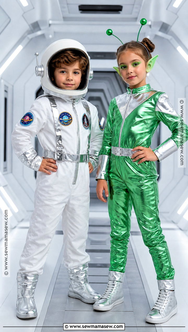 Astronaut And Alien Sibling Costume - 35 brother and sister halloween costumes
