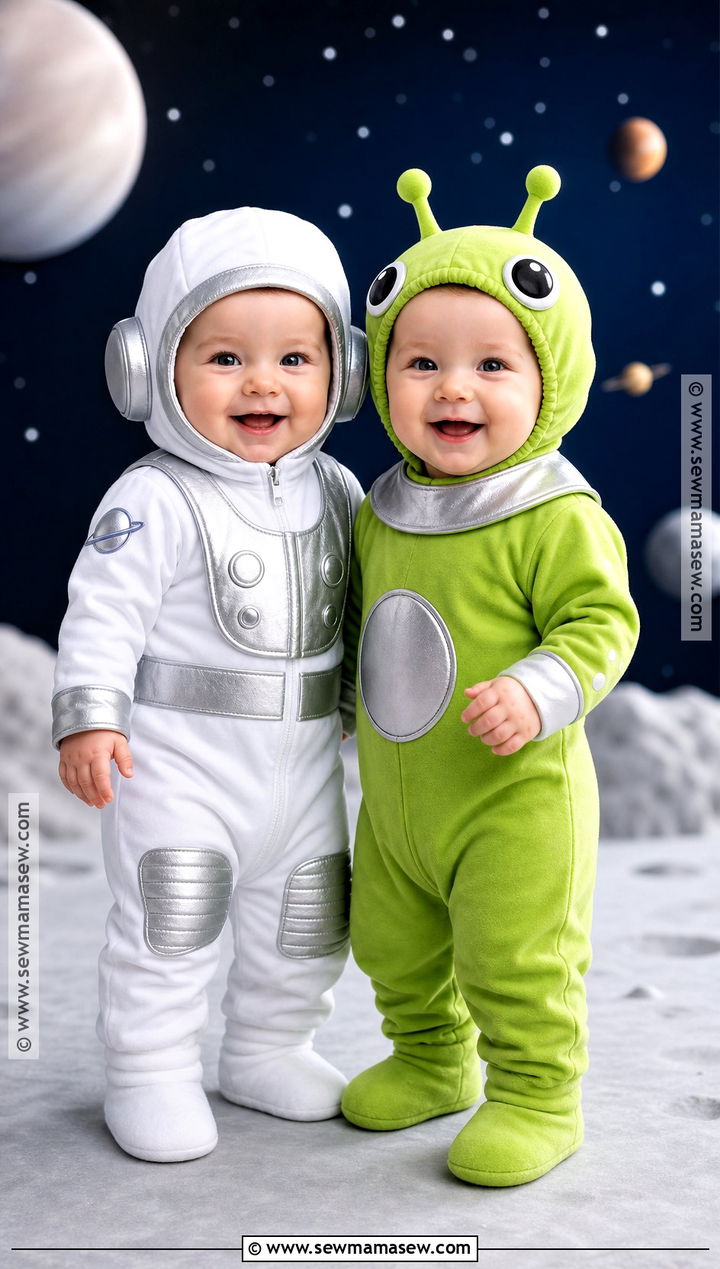 Astronaut And Alien Twin Baby Costume - 30 twin halloween costumes for babies