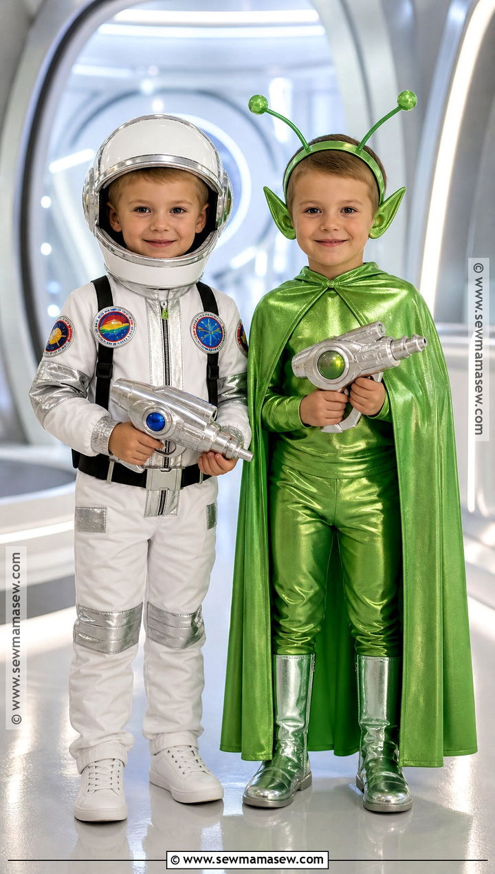 Astronaut And Alien Twin Costume - 30 twin dress up ideas