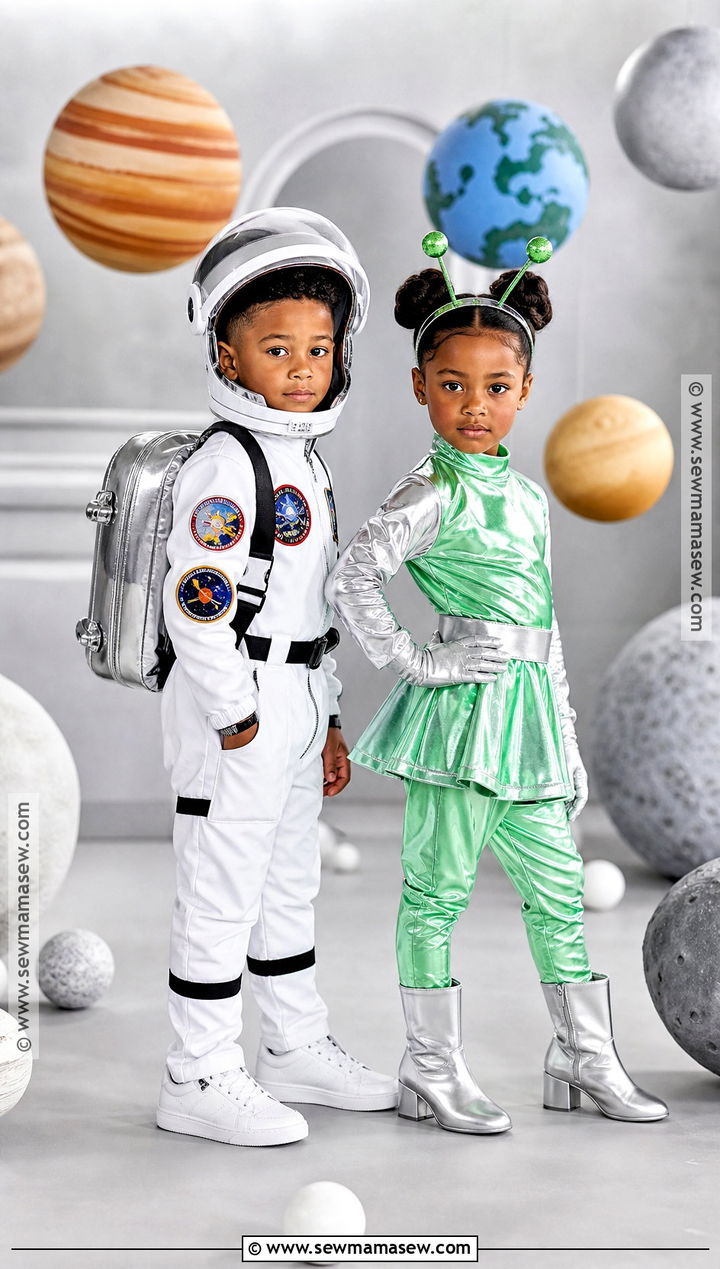 Astronaut And Alien Twin Costume - 30 Twin Costume Ideas