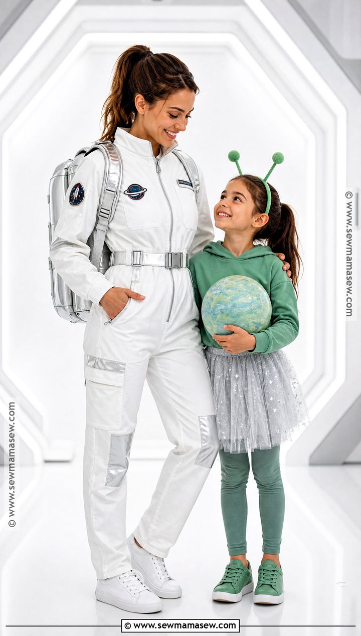 Astronaut And Friendly Alien Costumes - 30 mom and daughter costumes