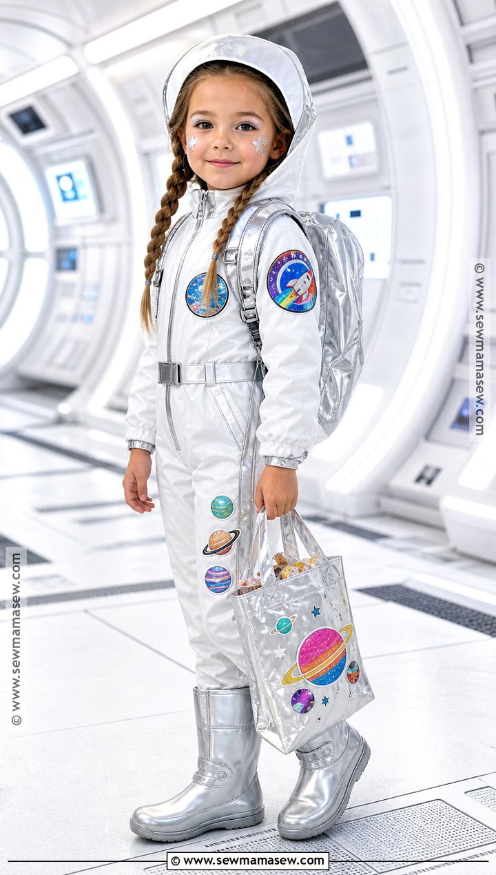 Astronaut Costume With Silver Boots - 30 halloween costumes girls for kids
