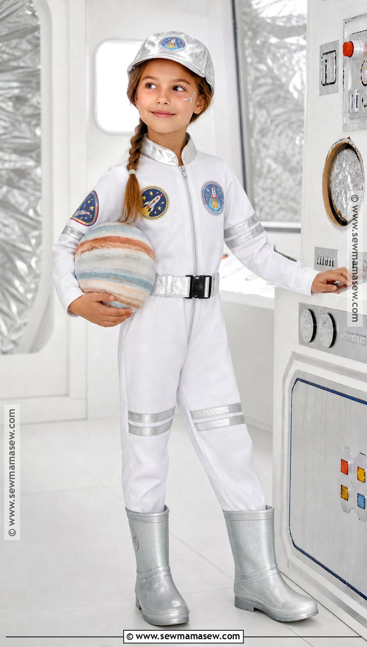 Astronaut Costume With Silver Boots - 40 girls halloween costumes