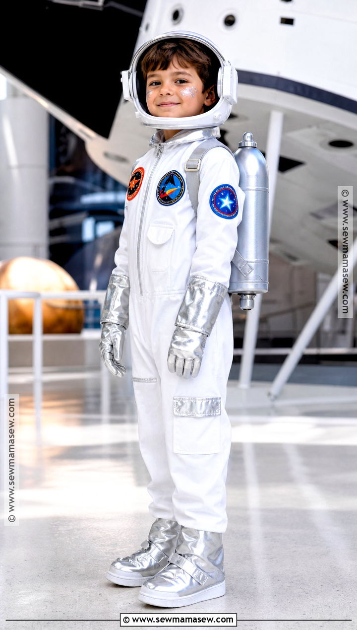 Astronaut Costume With Silver Boots - 30 boys costume ideas