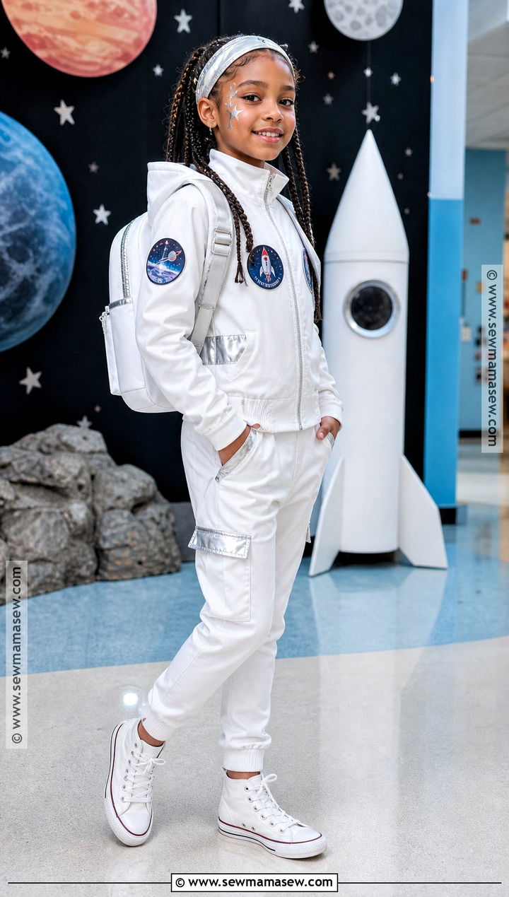 Astronaut Costume With Silver Details - 40 school halloween costumes