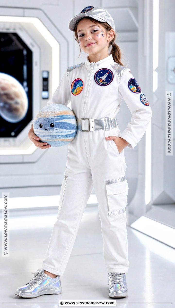Astronaut Girl Costume With Silver Boots - 35 Girl Costume Ideas