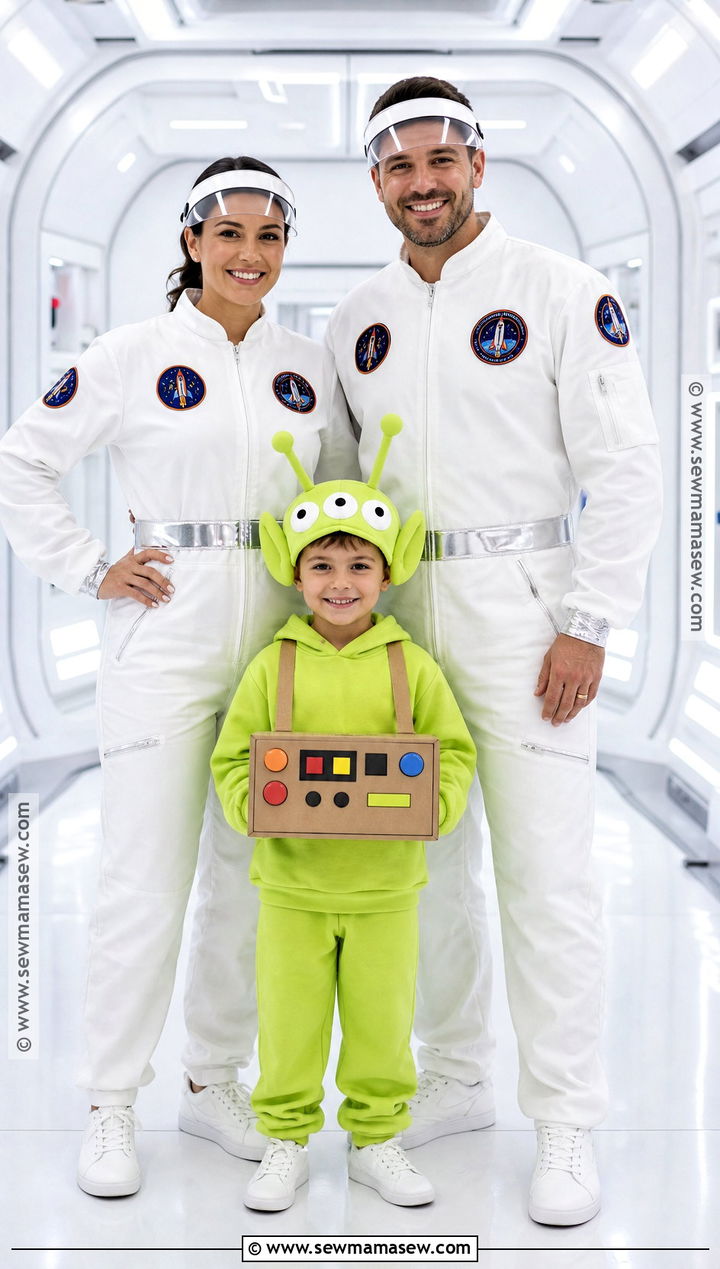 Astronauts And Alien Costume - 45 family of 3 halloween costumes