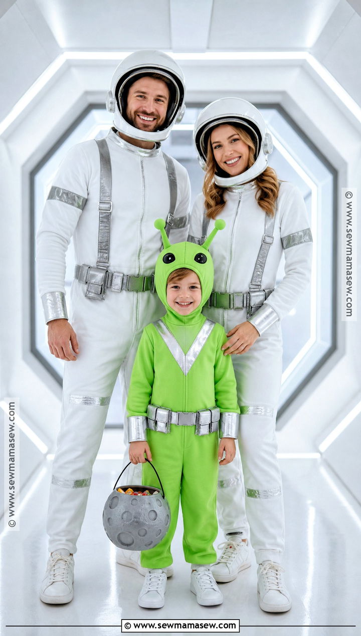 Astronauts And Alien Costume - 30 cute family halloween costumes for 3