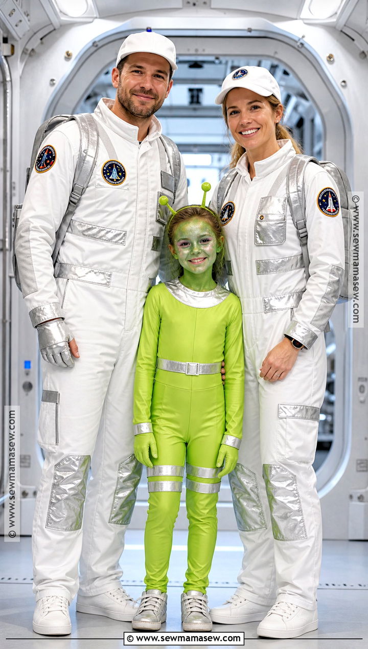 Astronauts And Alien Family Costume - 35 halloween family costumes for 3