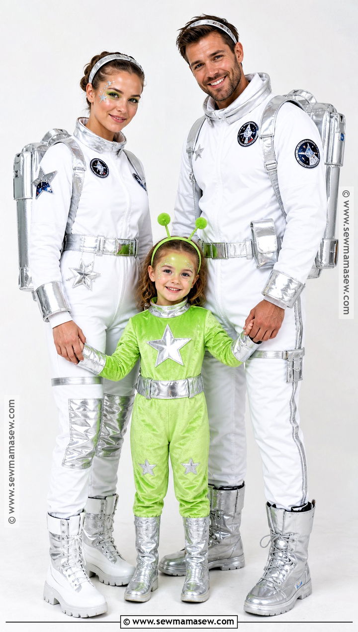Astronauts And Alien Family Costume - 35 Family Of Three Halloween Costumes