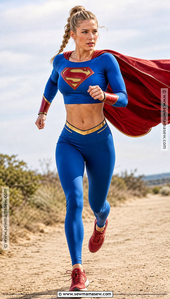 Athletic Supergirl Costume With Leggings - 30 Super Girl Costume Ideas for Women