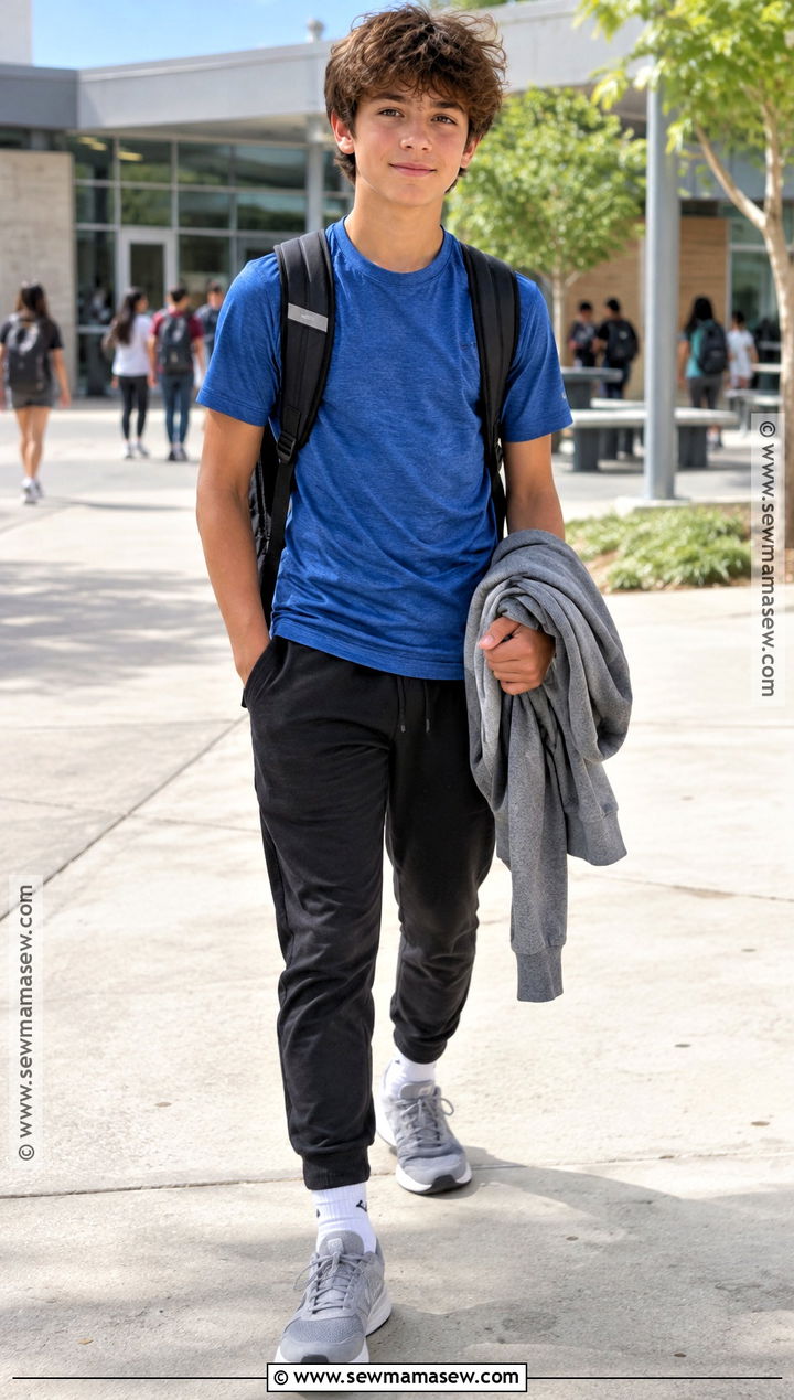 Athletic T Shirt And Joggers Outfit - 15 back to school outfits middle school for boys