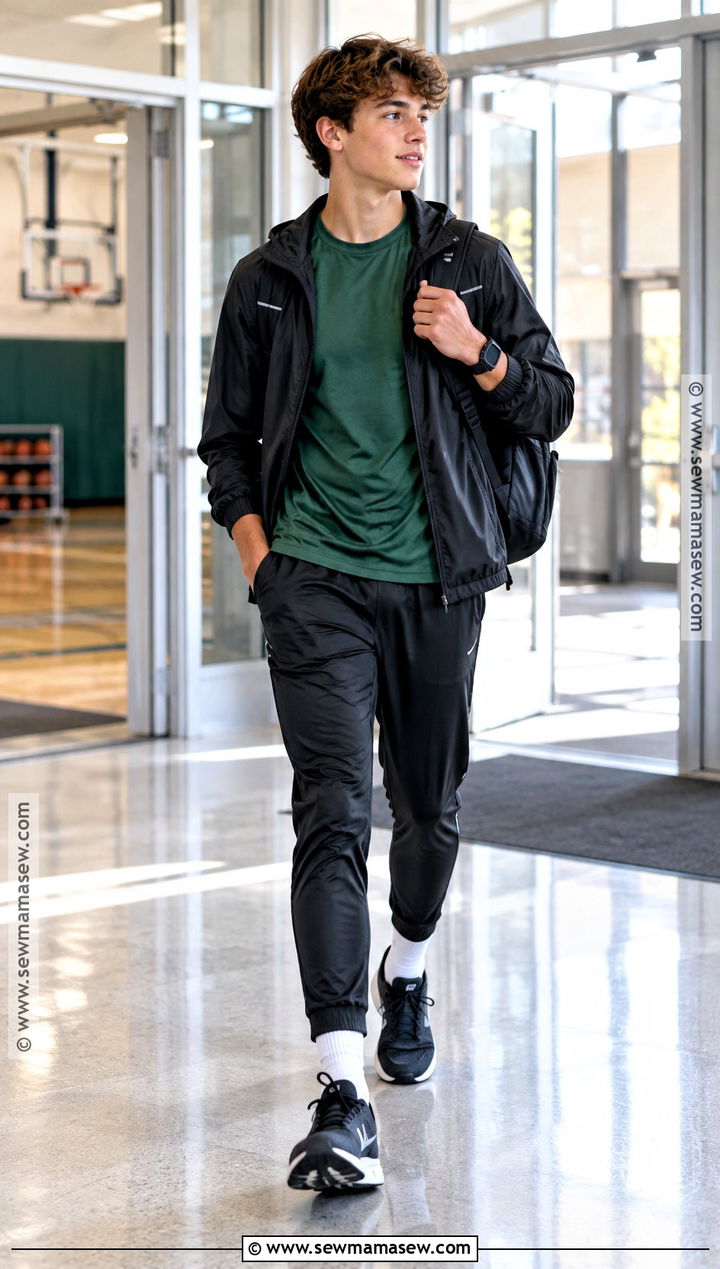 Athletic Tee And Track Pants Back To School Outfit - 15 Back To School Outfits For 8Th Graders