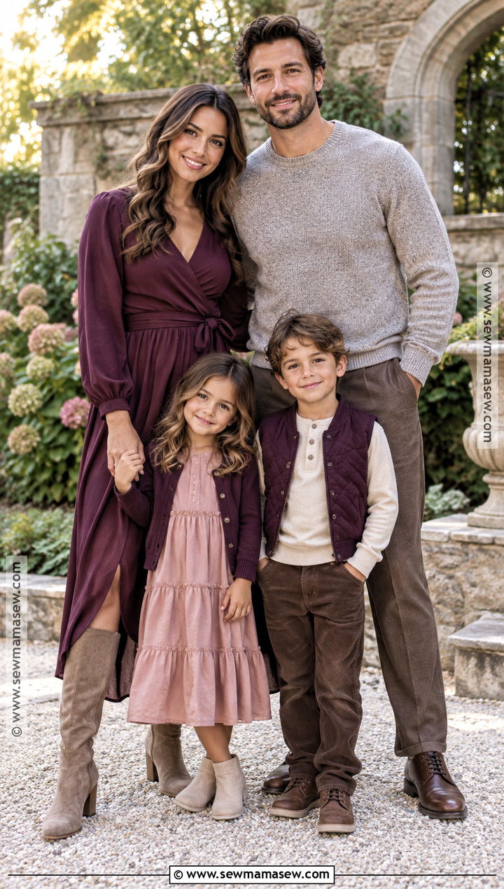Aubergine And Blush Fall Family Session Outfit - 15 fall session outfits for family
