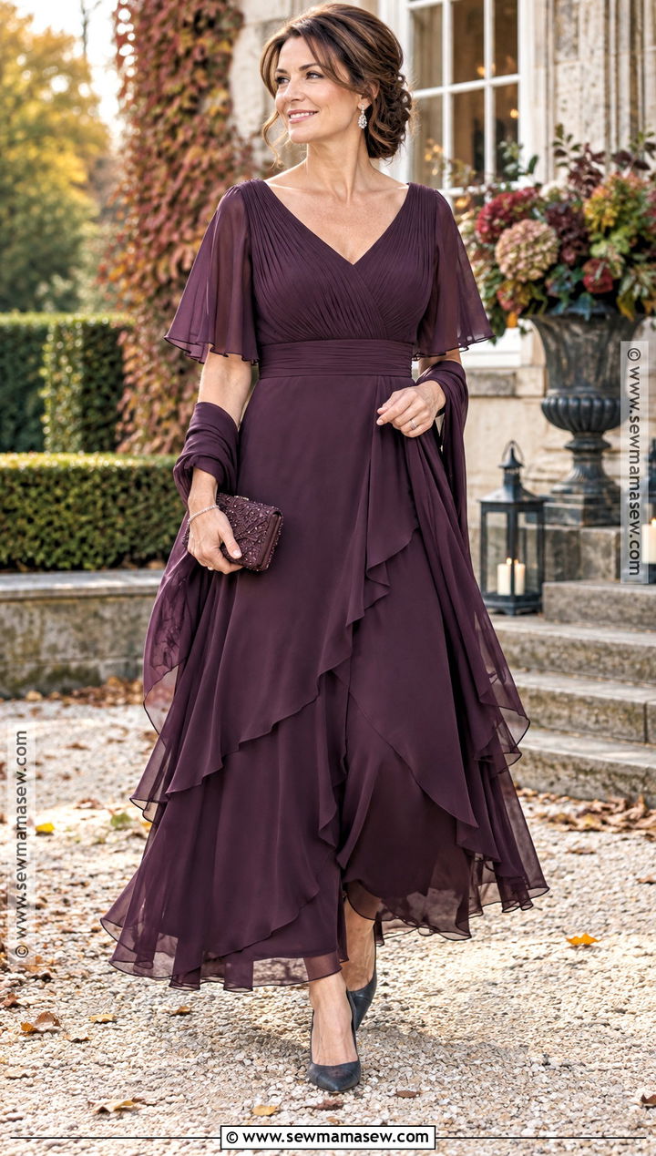 Aubergine Chiffon Mother Of The Bride Dress - 15 Mother Of The Bride Dresses Autumn