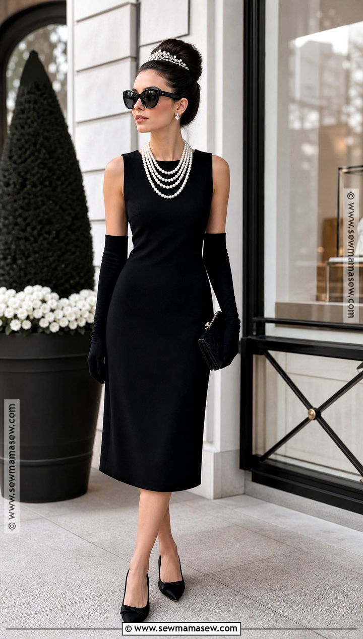 Audrey Hepburn Costume With Black Dress - 50 halloween costumes for women