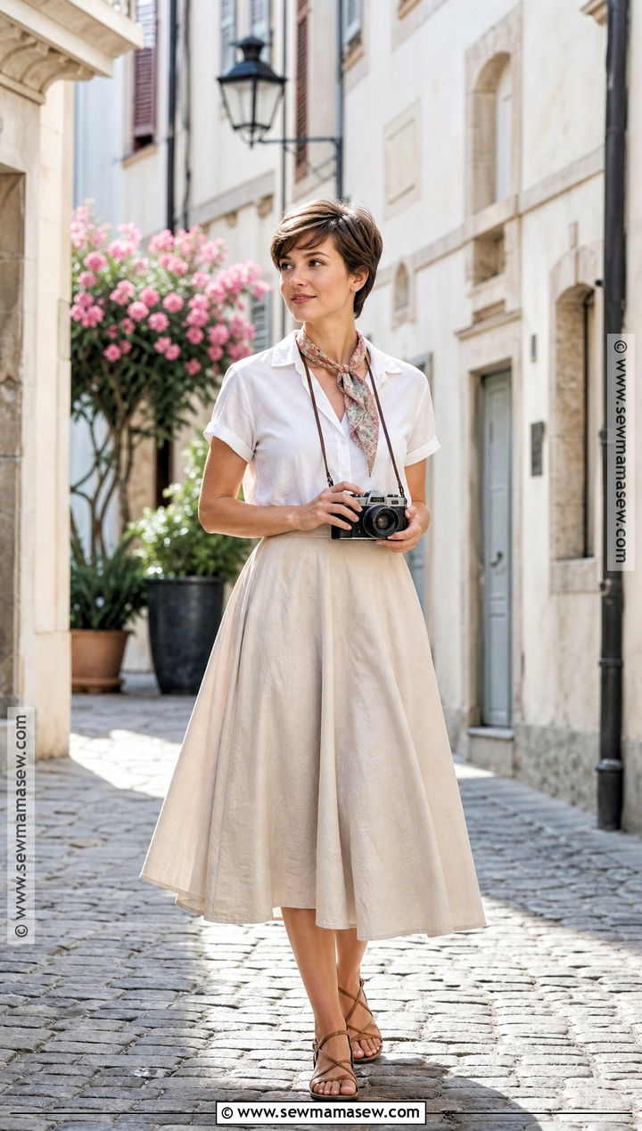 Audrey Hepburn Costume With Full Skirt - 30 short hair costume ideas halloween