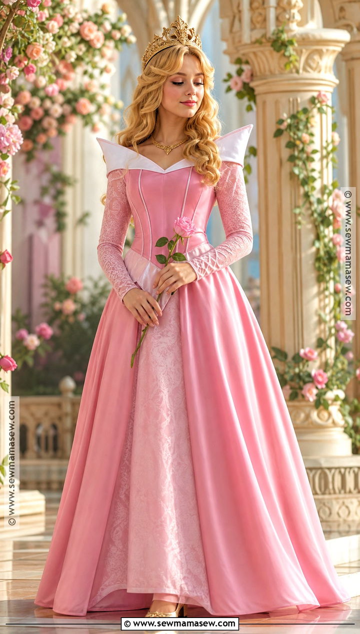 Aurora Princess Costume With Pink Gown - 35 Princess Costume Ideas