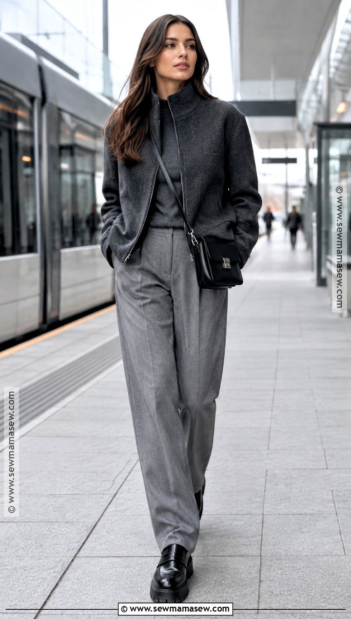 Autumn 2024 Funnel Neck Jacket Outfit - 15 autumn 24 fashion trends