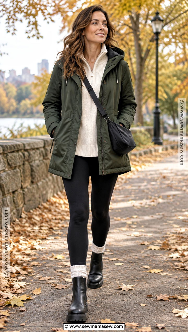 Autumn Anorak And Knit Leggings Outfit - 25 autumn fashion ideas for women