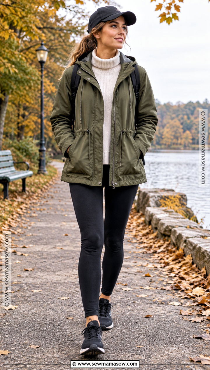 Autumn Anorak And Leggings Outfit - 15 autumn wardrobe motivation ideas