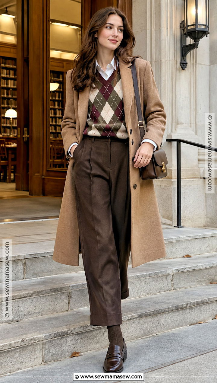Autumn Argyle Sweater Outfit - 15 Autumn Patterned Clothing Ideas