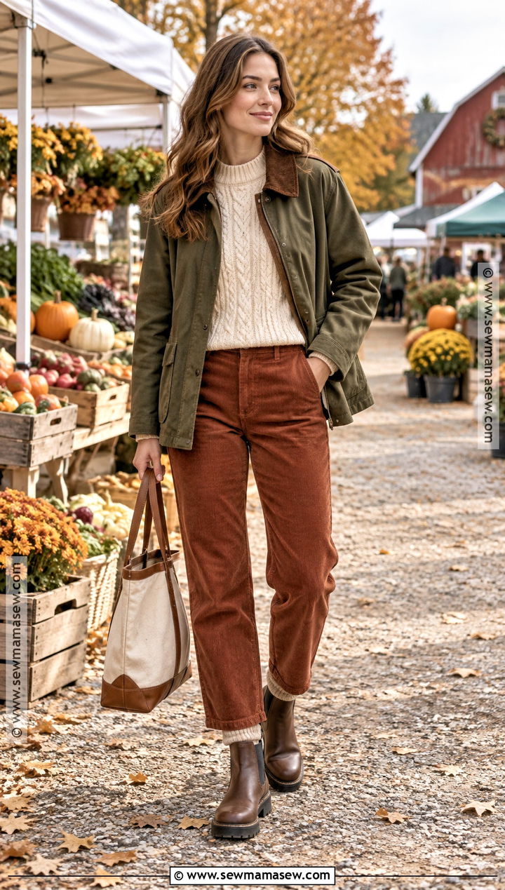 Autumn Barn Jacket And Corduroy Pants Outfit - 25 autumn fashion ideas for women