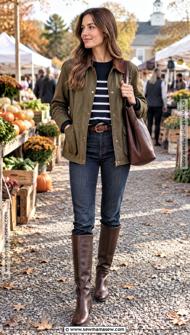 Autumn Barn Jacket And Dark Jeans Outfit - 25 autumn look ideas