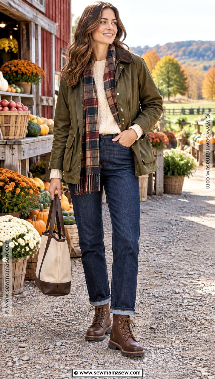 Autumn Barn Jacket And Jeans Outfit - 20 Autumn Aesthetic Fashion Ideas