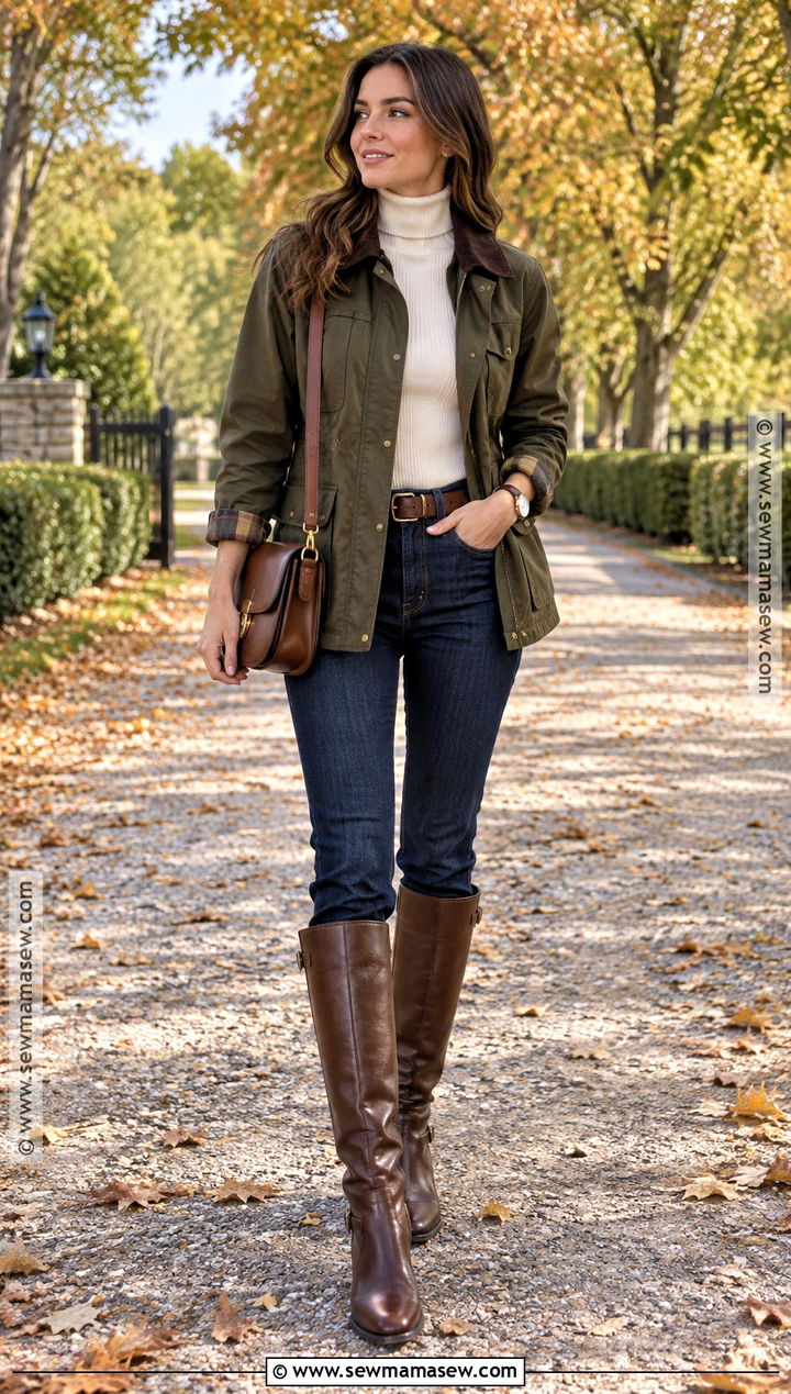 Autumn Barn Jacket And Riding Boots Outfit - 15 autumn chic style inspiration ideas