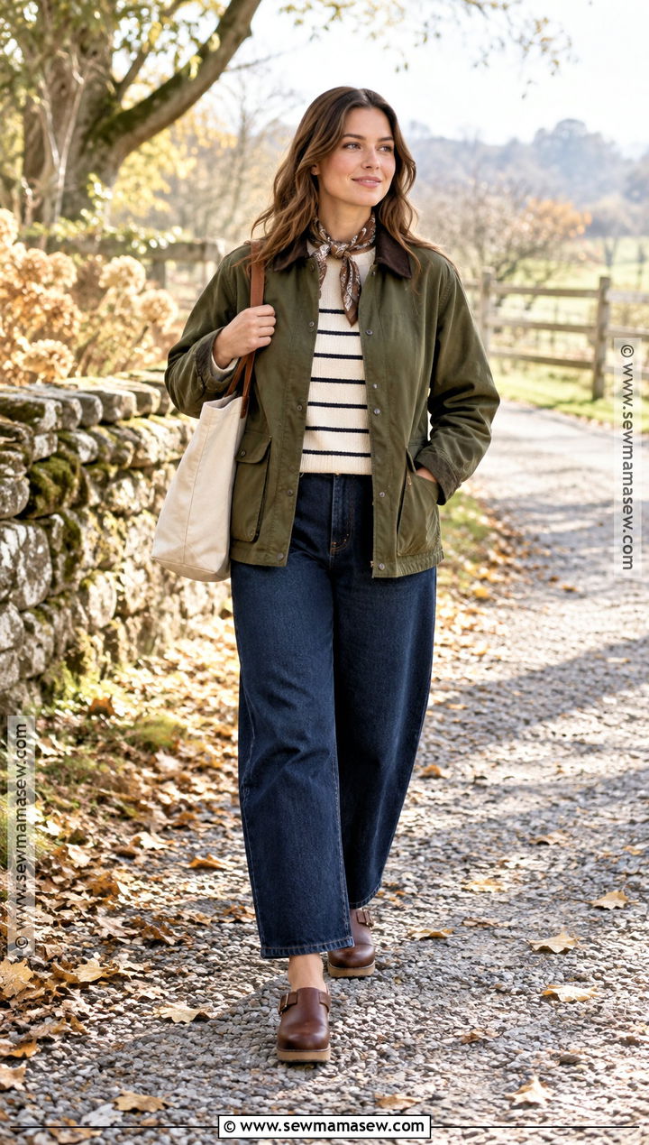 Autumn Barn Jacket and Barrel Jeans Outfit - 15 Autumn Fashion Outfit Collection Ideas