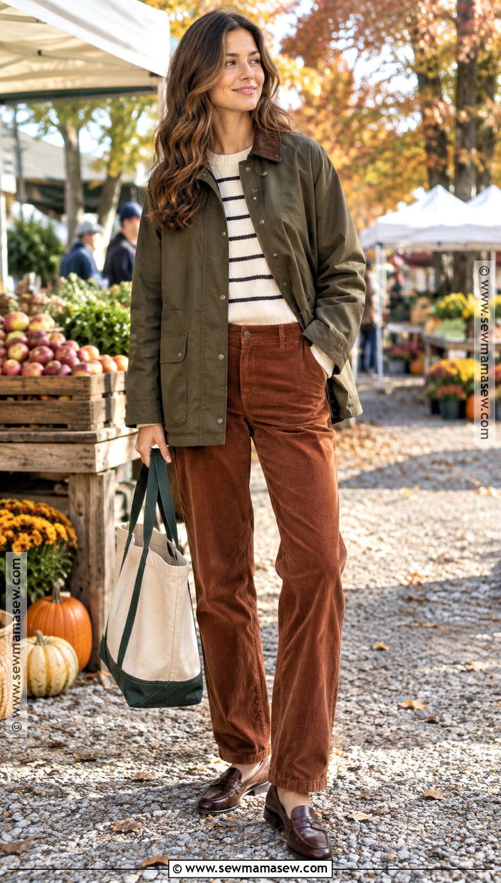 Autumn Barn Jacket and Corduroy Pants Outfit - 15 Autumn Wear Ideas for Women