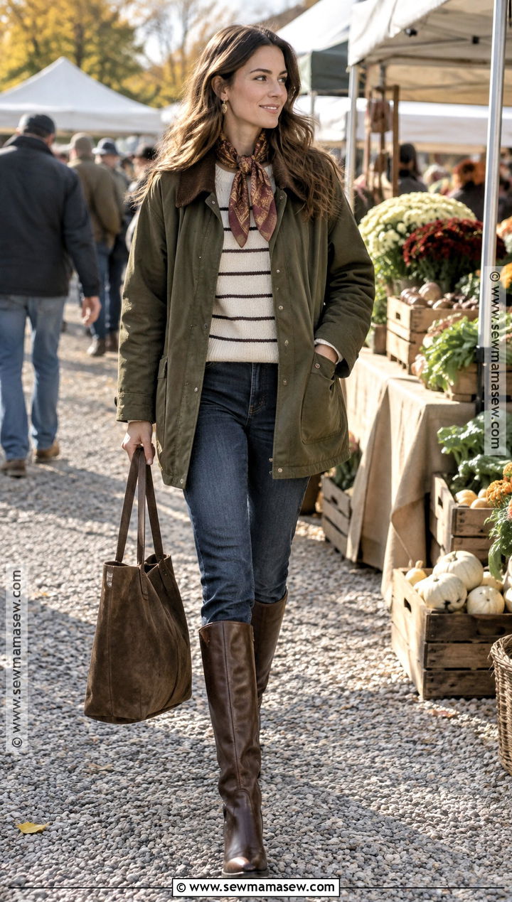 Autumn Barn Jacket and Dark Wash Jeans Outfit - 25 autumn fits aesthetic