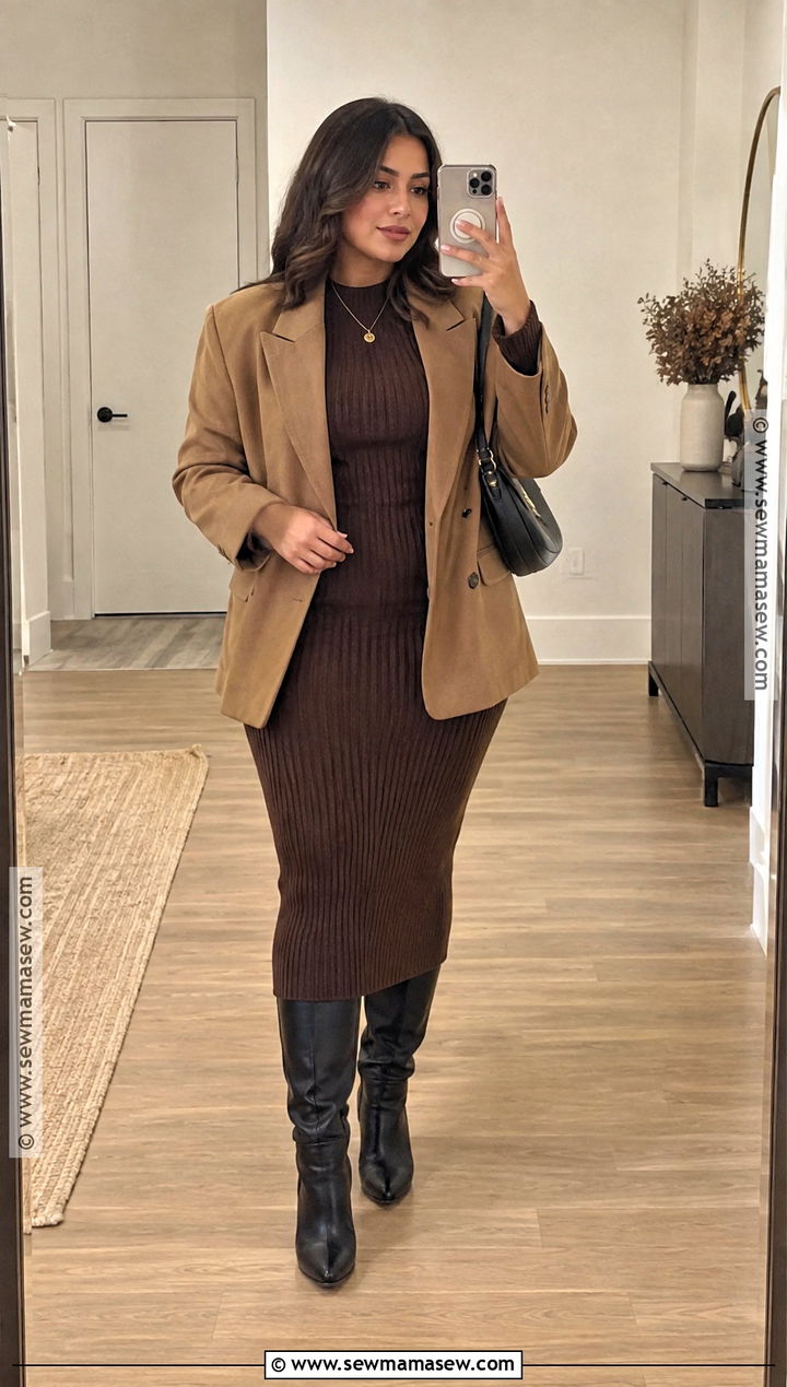 Autumn Bodycon Midi Dress Outfit - 20 dresses for autumn
