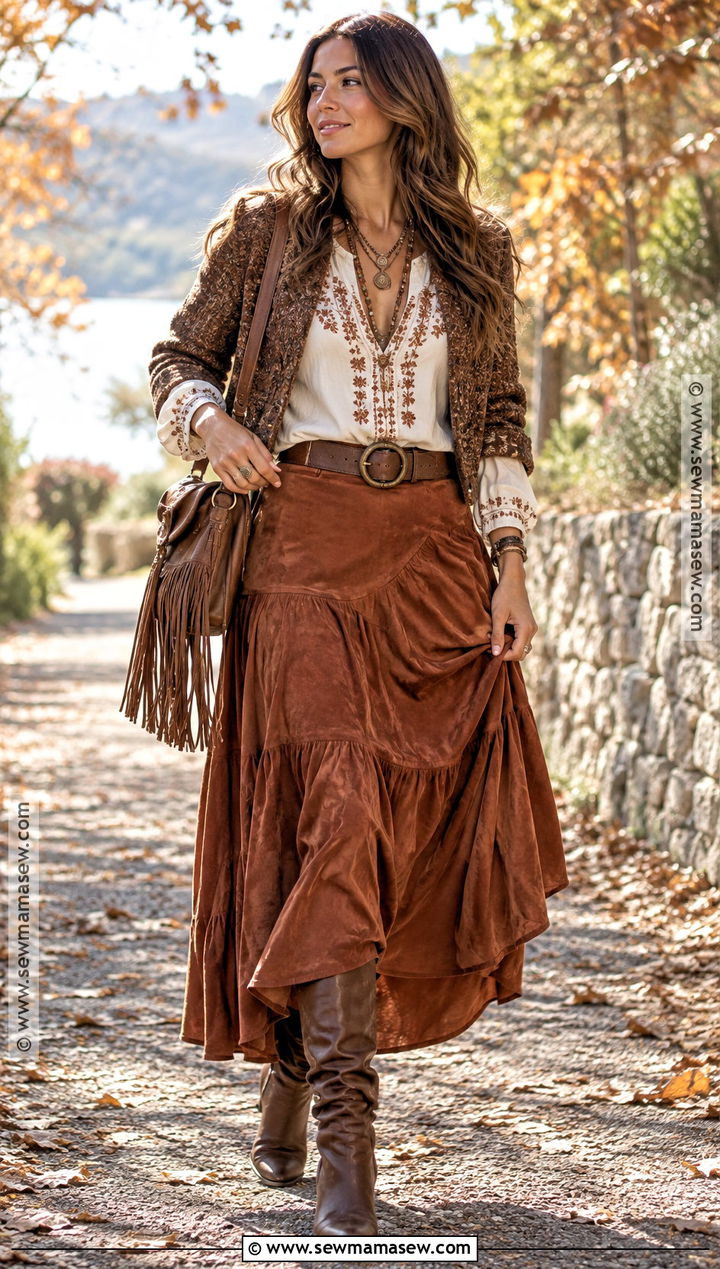 Autumn Boho Blouse And Maxi Skirt Outfit - 25 autumn fashion ideas 2026