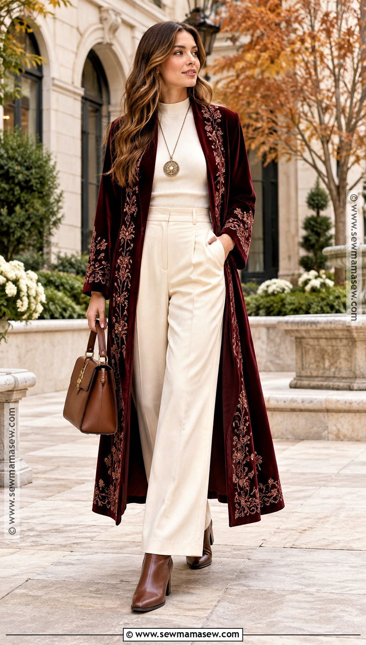 Autumn Boho Duster Coat And Monochrome Outfit - 25 autumn boho outfits