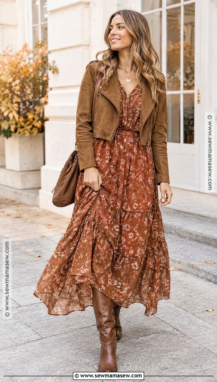 Autumn Boho Maxi Dress Outfit - 15 autumn style 2026 trend ideas