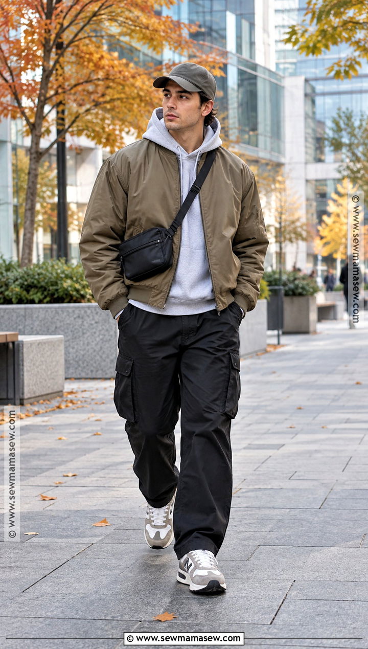 Autumn Bomber Jacket With Cargo Pants Outfit - 15 autumn men outfit ideas 2026