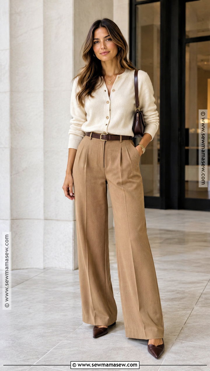 Autumn Capsule Cardigan And Trousers Outfit - 15 capsule wardrobe autumn ideas 2026
