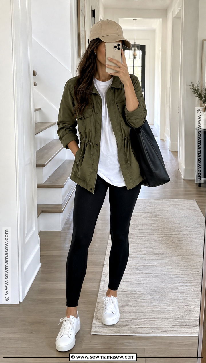 Autumn Capsule Utility Jacket And Leggings Outfit - 15 capsule wardrobe autumn ideas 2026