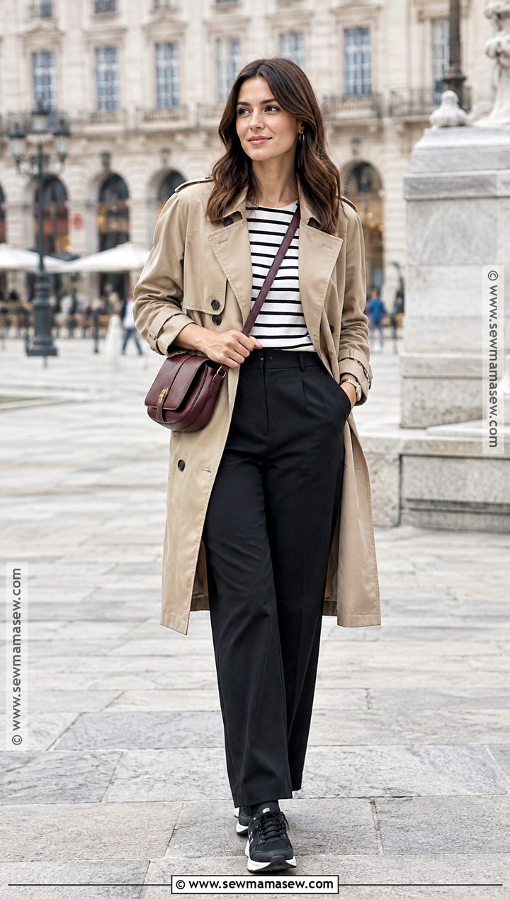 Autumn City Travel Outfit With Trench Coat And Black Pants - 20 autumn travel outfit ideas